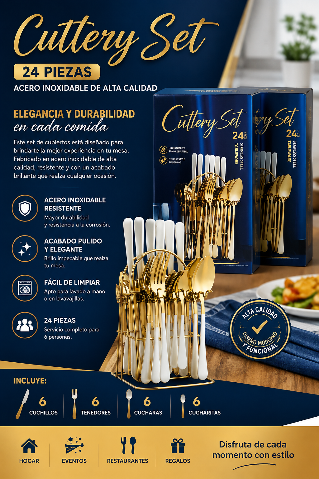 set cubiertos x24 piezas