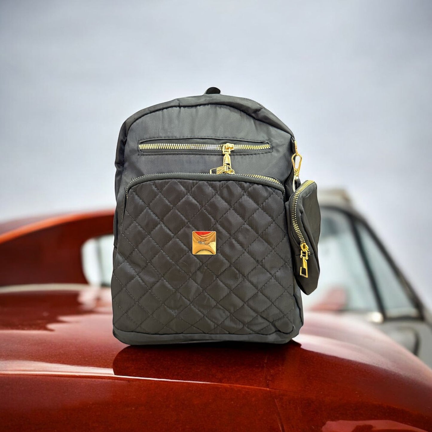 morral con cierre dorado y bolsillo cuadrado fbk5016