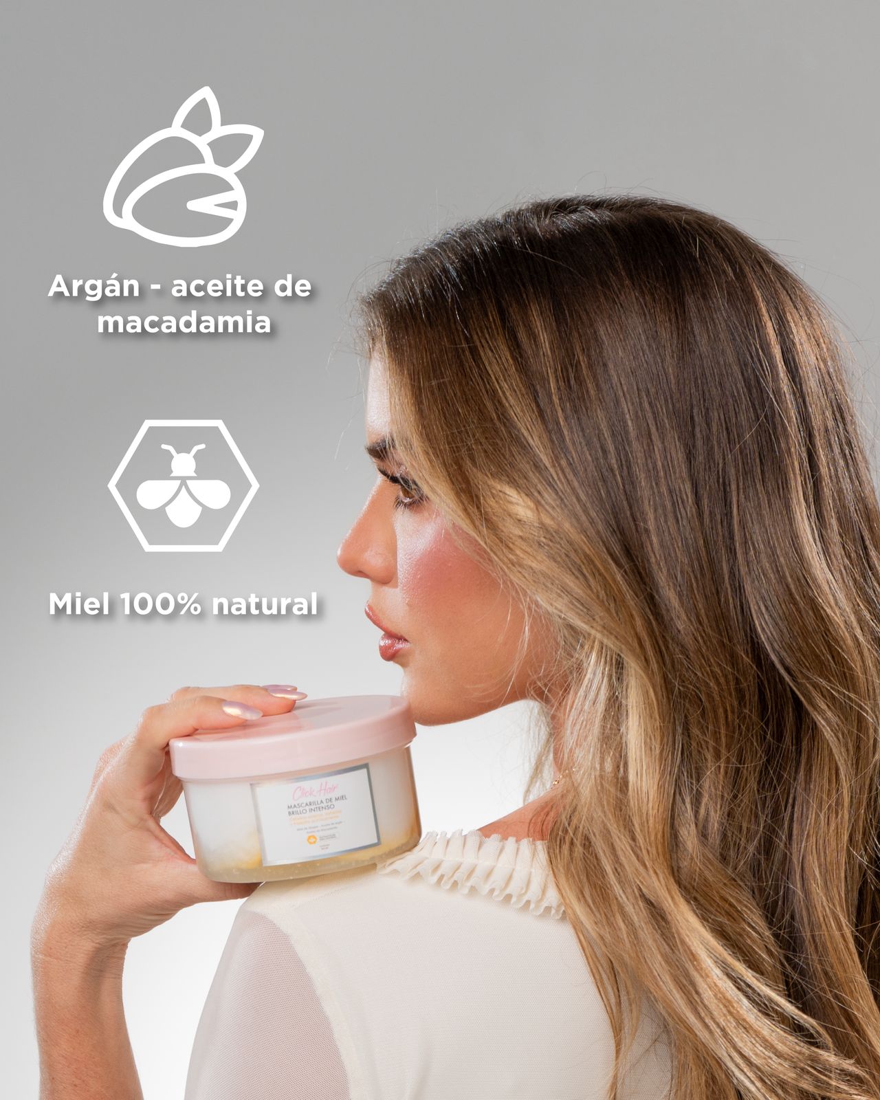 MASCARILLA CON MIEL NATURAL 300 ML CLICK HAIR