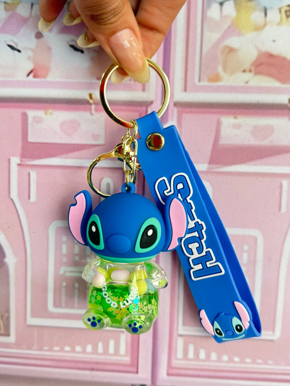 llaveros stitch con liquido