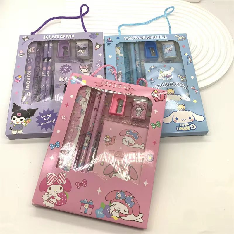 set escolar pequeño de caja