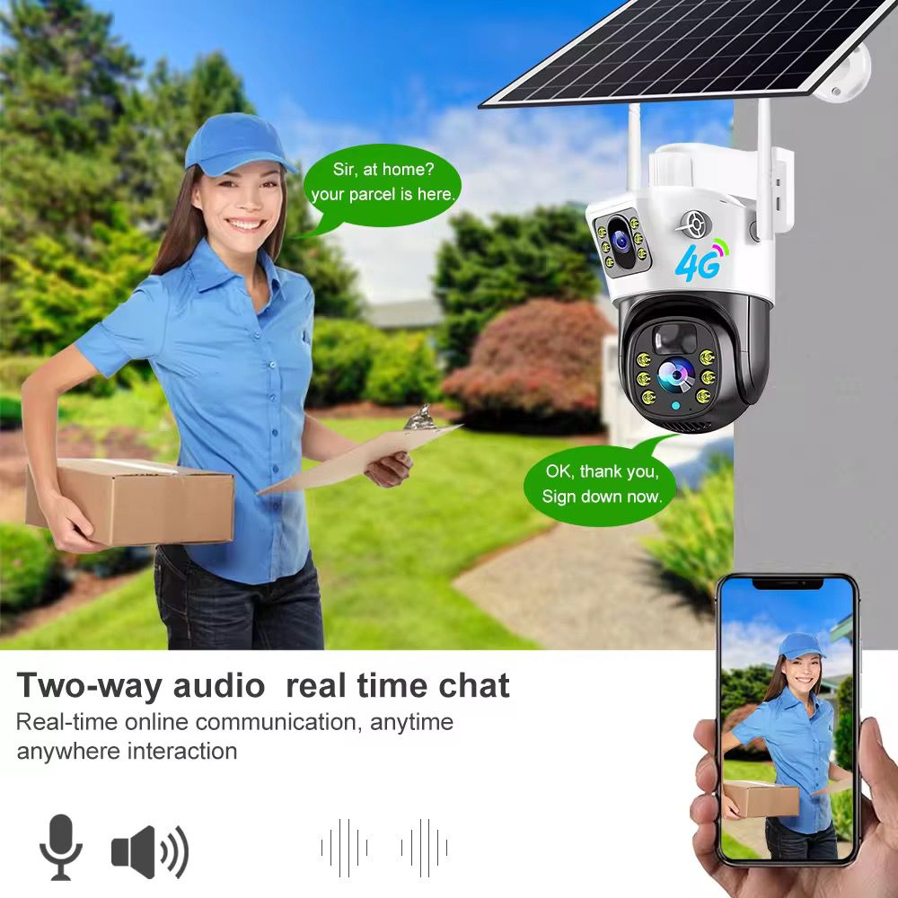 CAMARA DE SEGURIDAD DOBLE CON PANEL SOLAR V380 Q17 3
