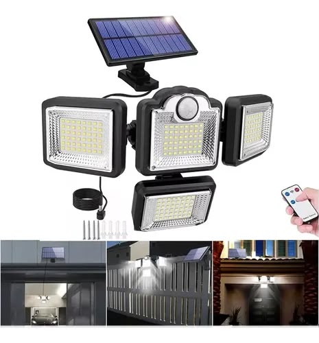 lampara exterior con panel solar