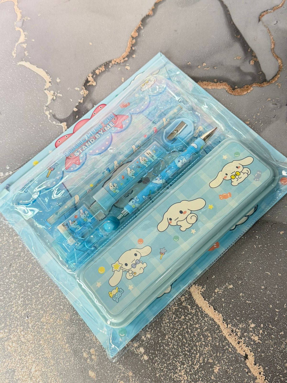 set escolar cartuchera plastica