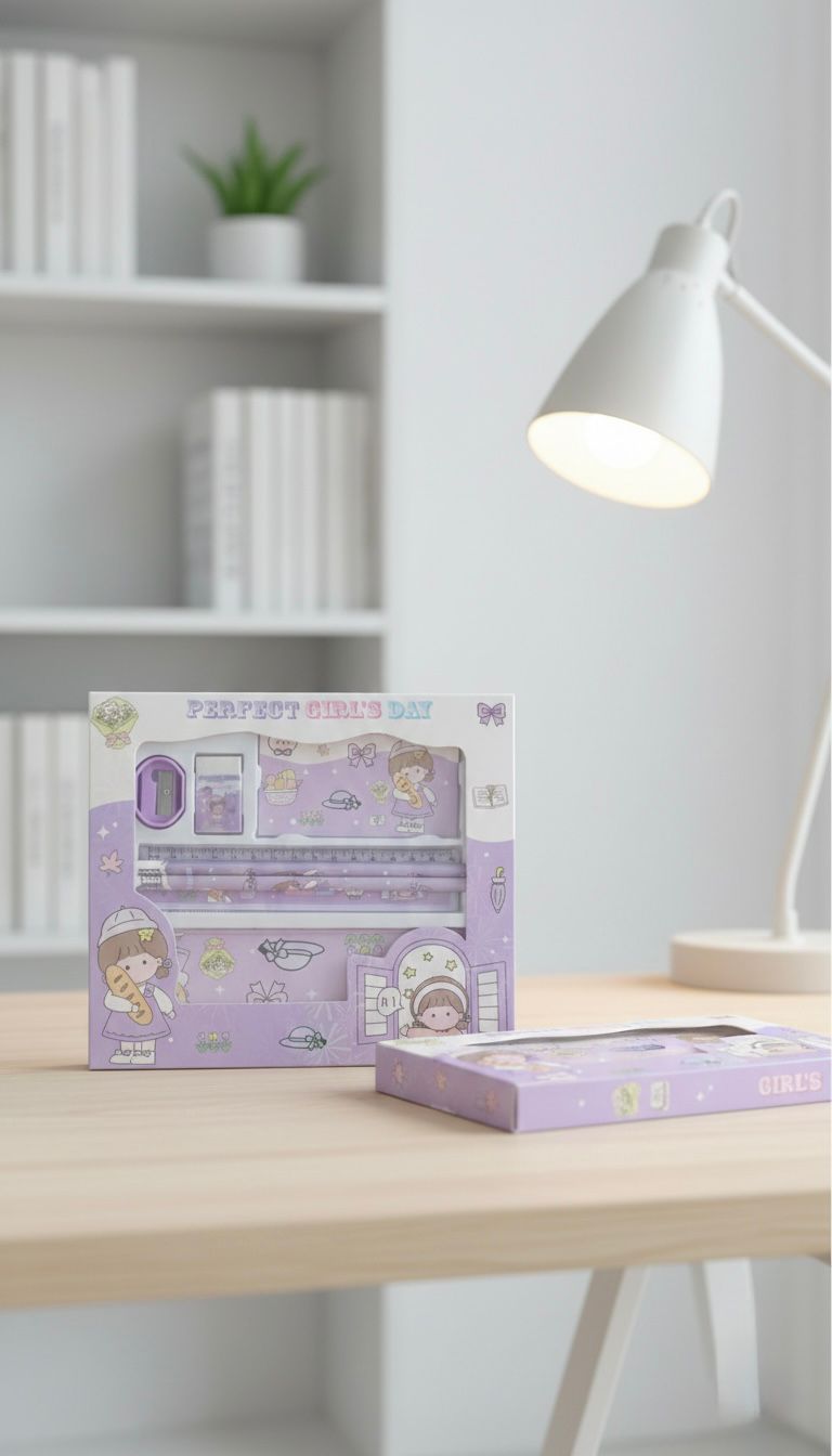set escolar en caja