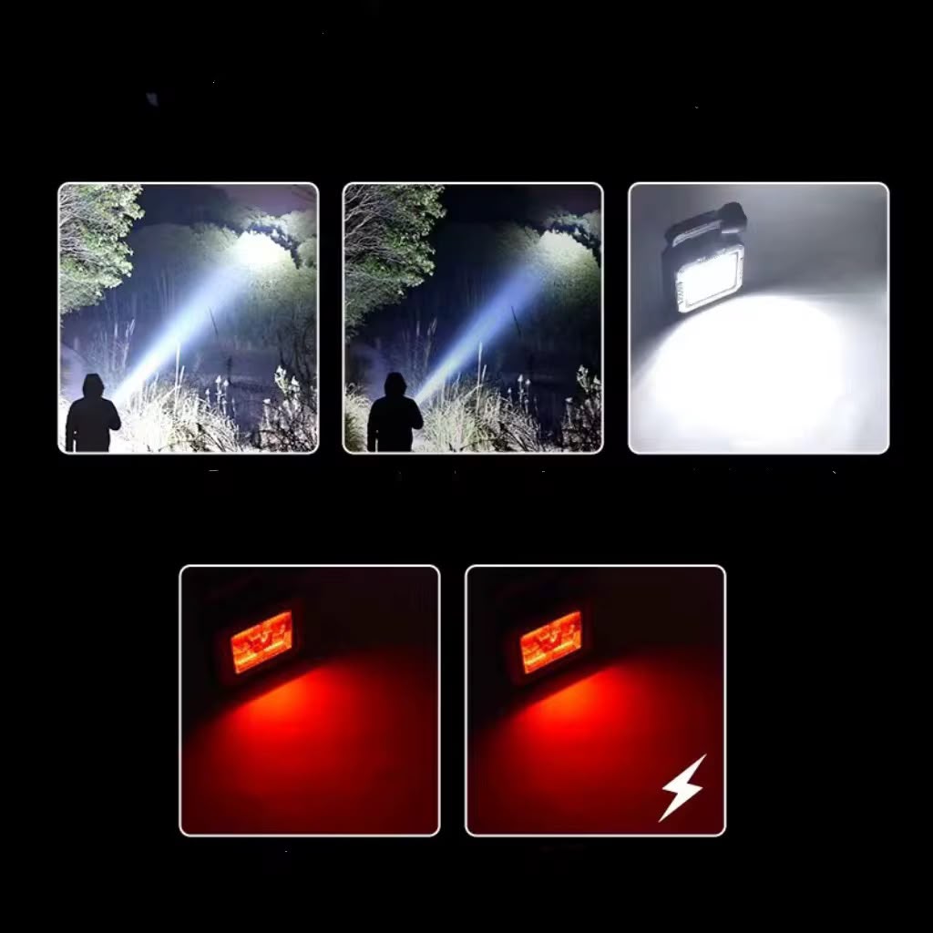 lampara con panel solar y kit de herramientas
