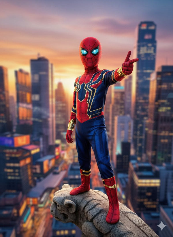 DISFRAZ SPIDERMAN ROJO CON DORADO PREMIUM