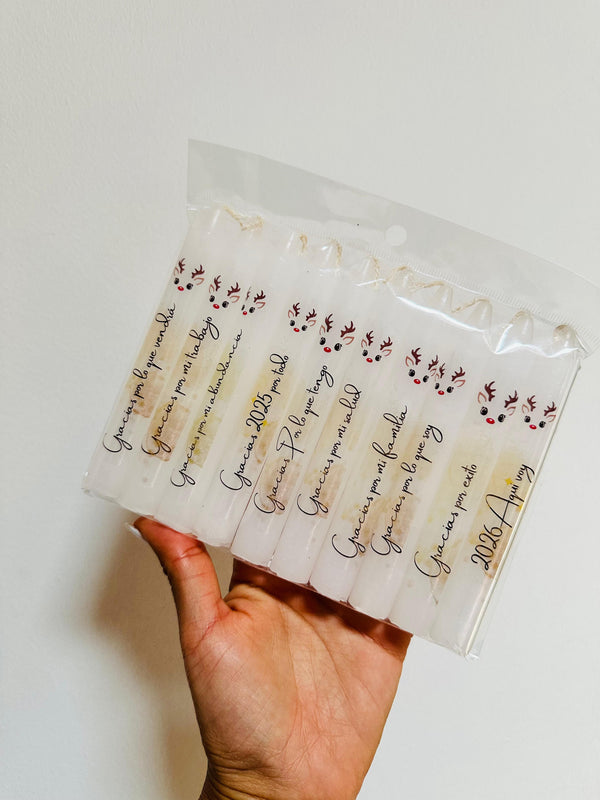 VELAS CON RENO NAVIDEÑOS