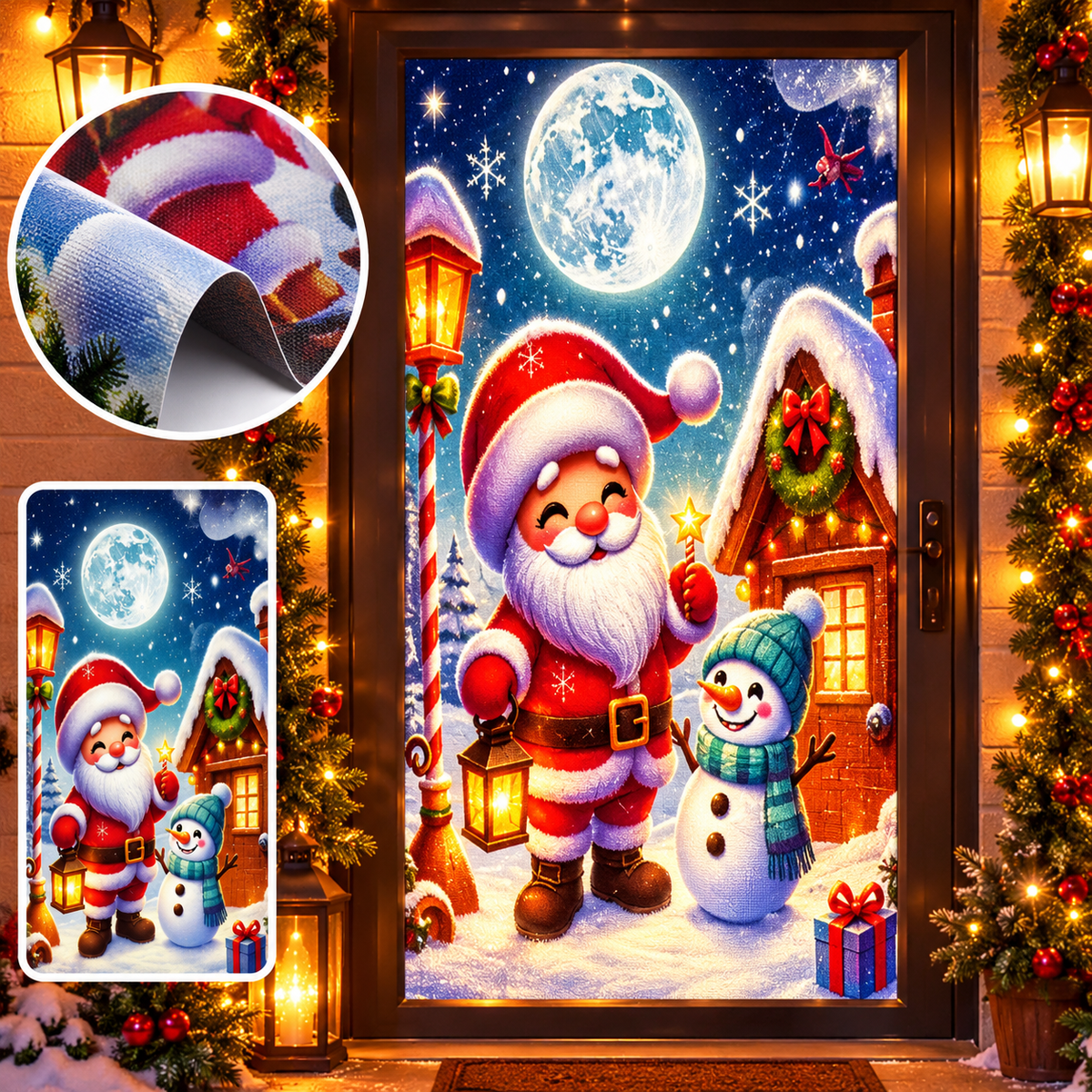 cubre puerta navideño