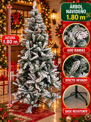 arbol de navidad nevado 1.80 x600 ramas ES1637