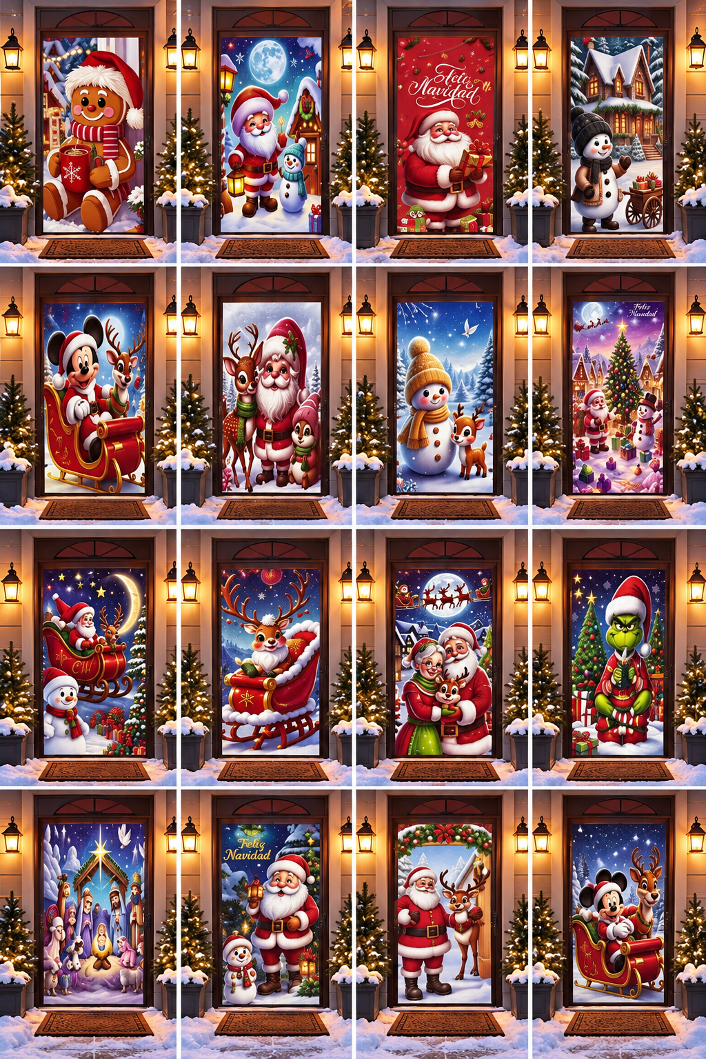 cubre puerta navideño