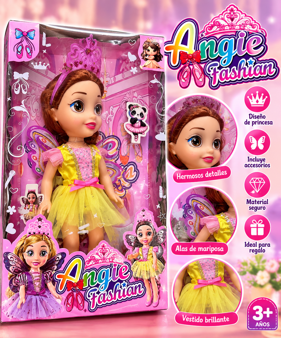 MUÑECA PRINCESAS CON ALAS DE HADA