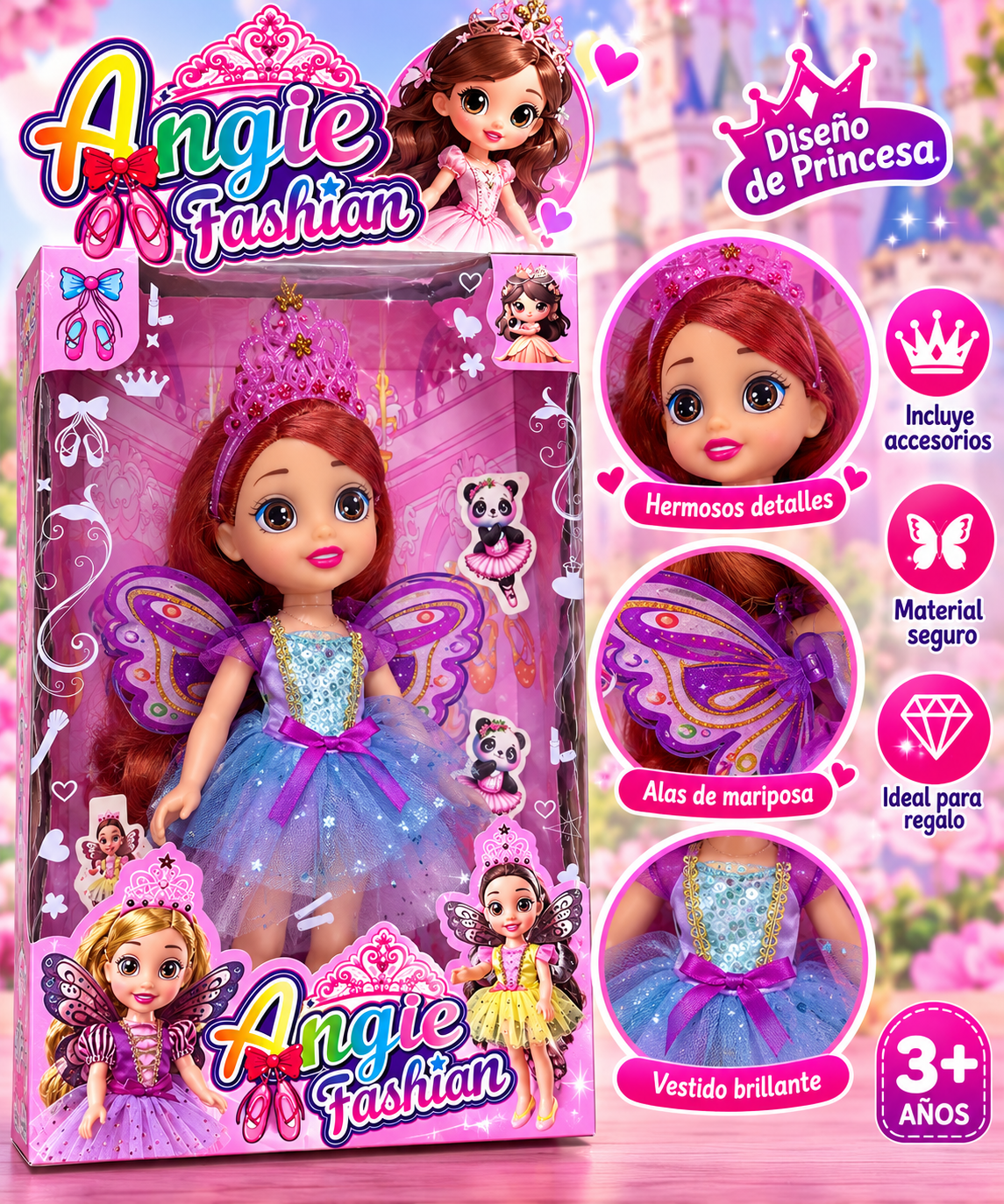 MUÑECA PRINCESAS CON ALAS DE HADA