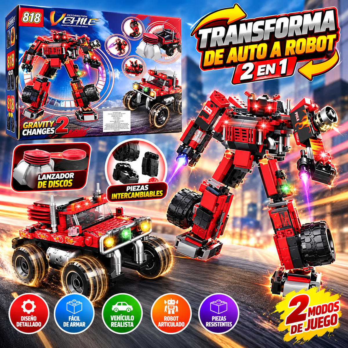 juguete transformer carro a robot