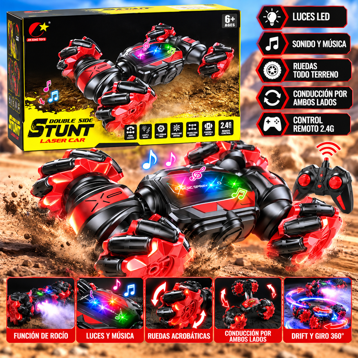 carro loco a control remoto luces y sonido CX-86