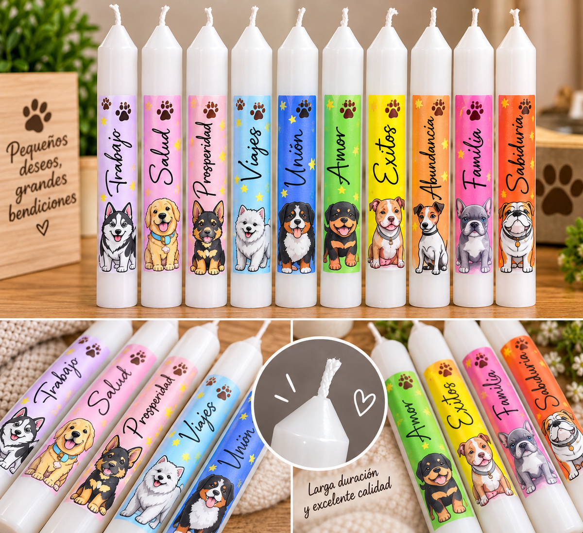 velas x10 perritos