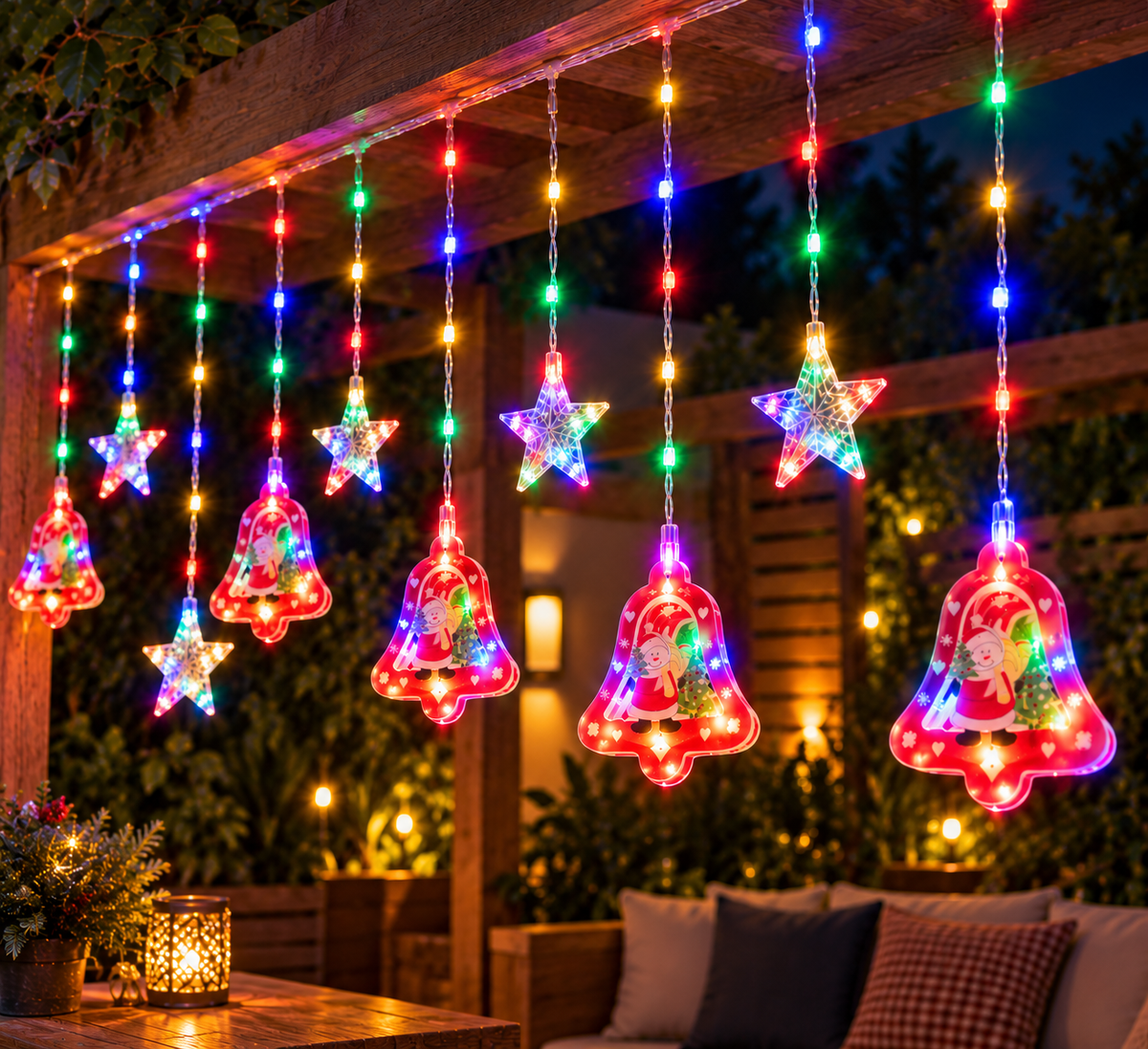luz cascada de 3 metros campana con estrella S4019 TM