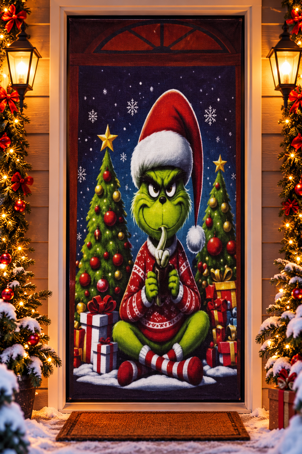 cubre puerta navideño
