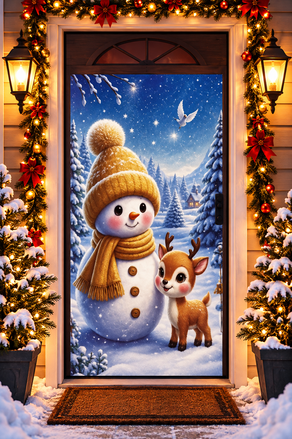 cubre puerta navideño