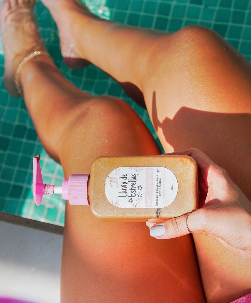 crema corporal tipo bronceado lluvia de estrellas