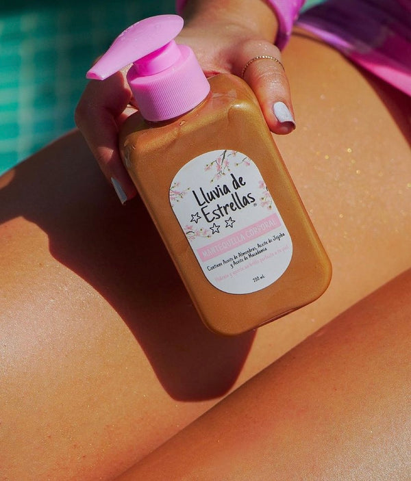 crema corporal tipo bronceado lluvia de estrellas