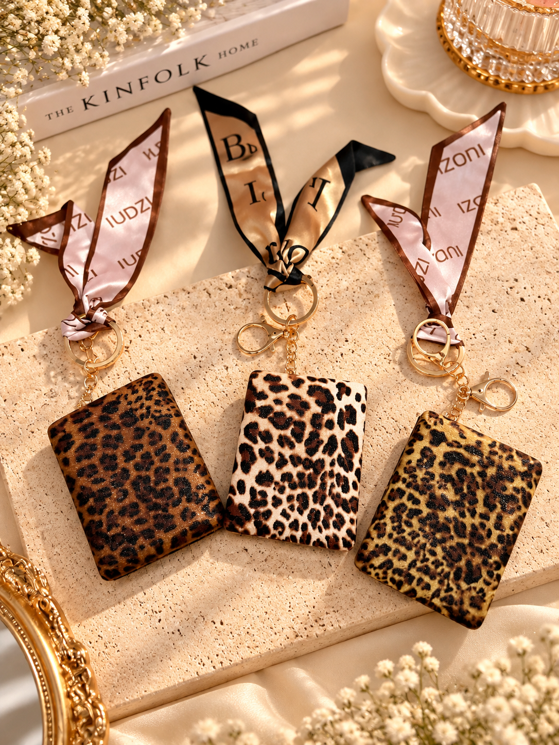 llavero de espejo animal print esp 4662
