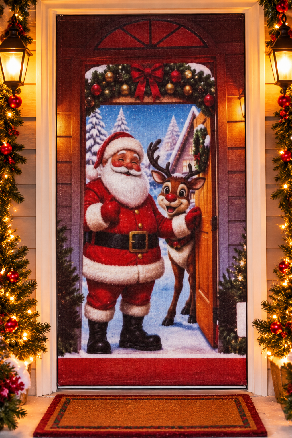 cubre puerta navideño