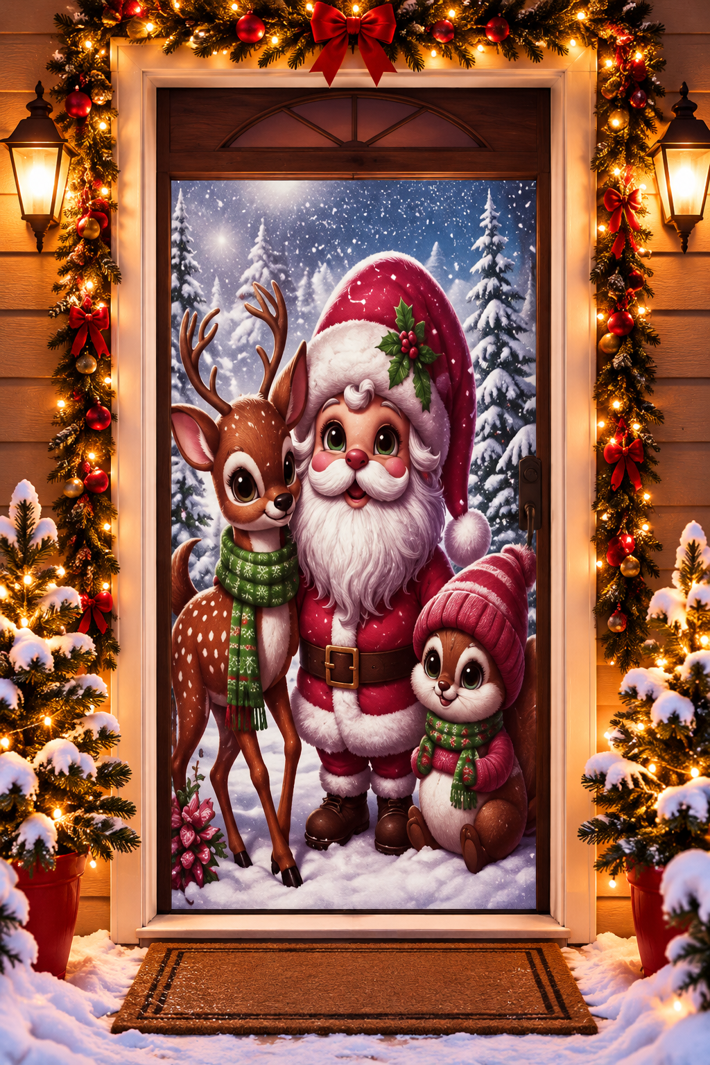 cubre puerta navideño