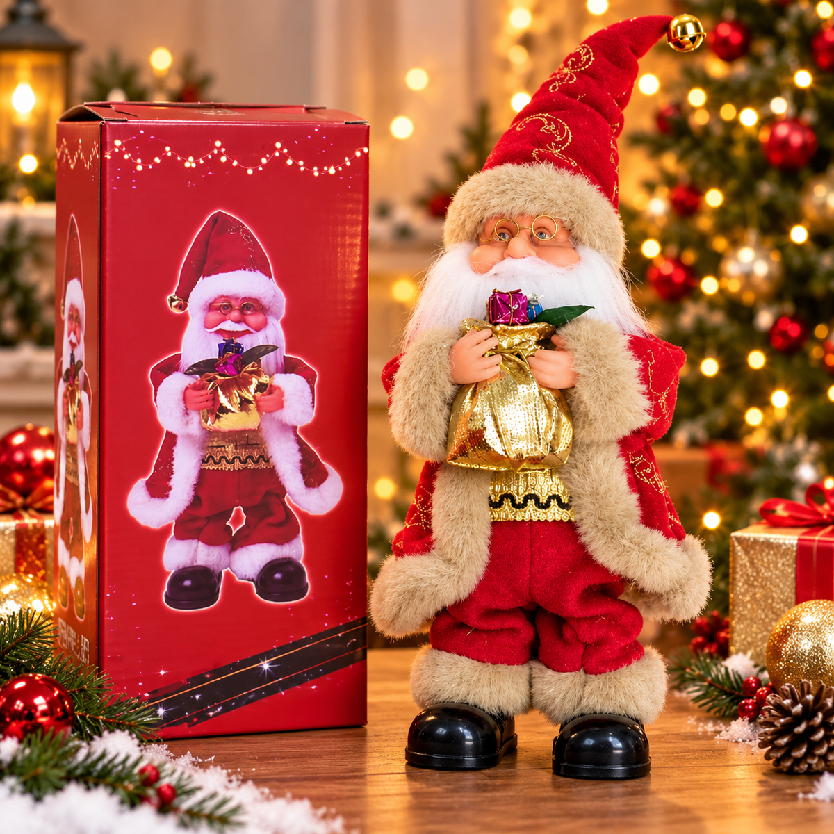 papa noel con gafas y regalo AD-15