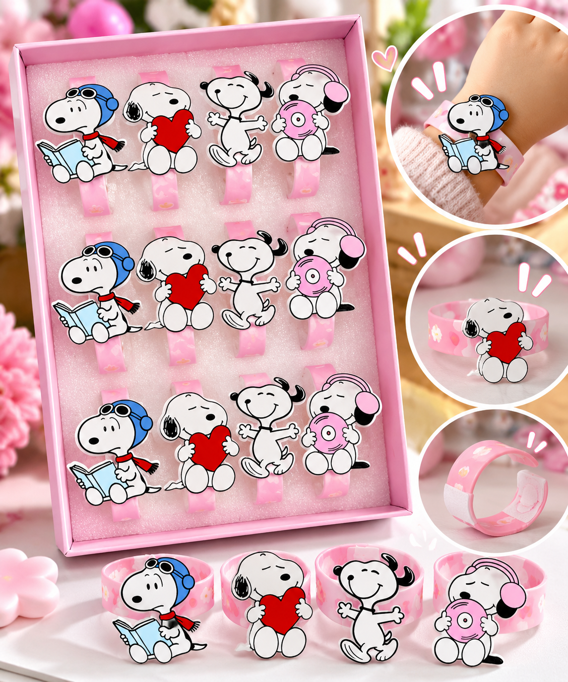 set de manillas x12 snoopy