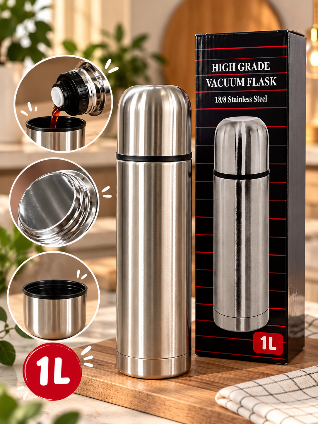 termo acero inoxidable plateado ax1688