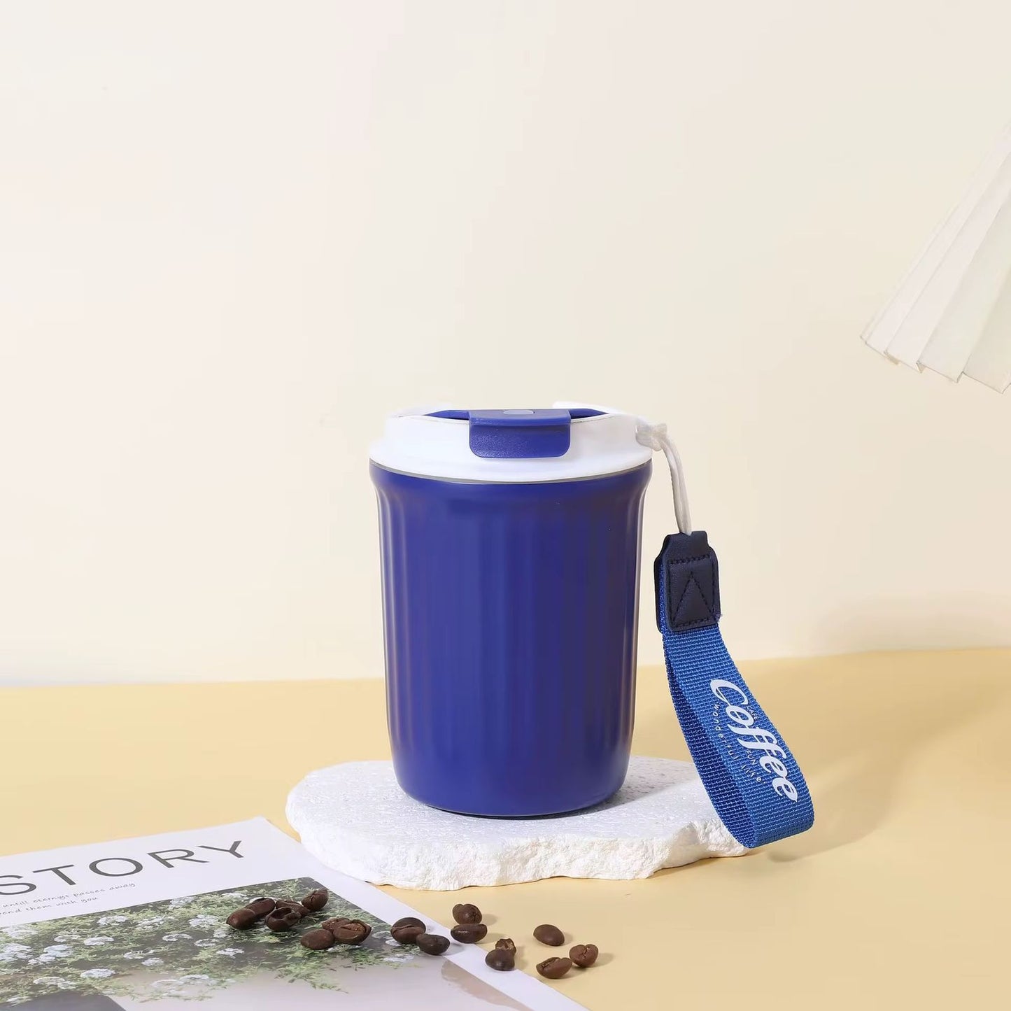TERMO PEQUEÑO AZUL TIPO CAFE
