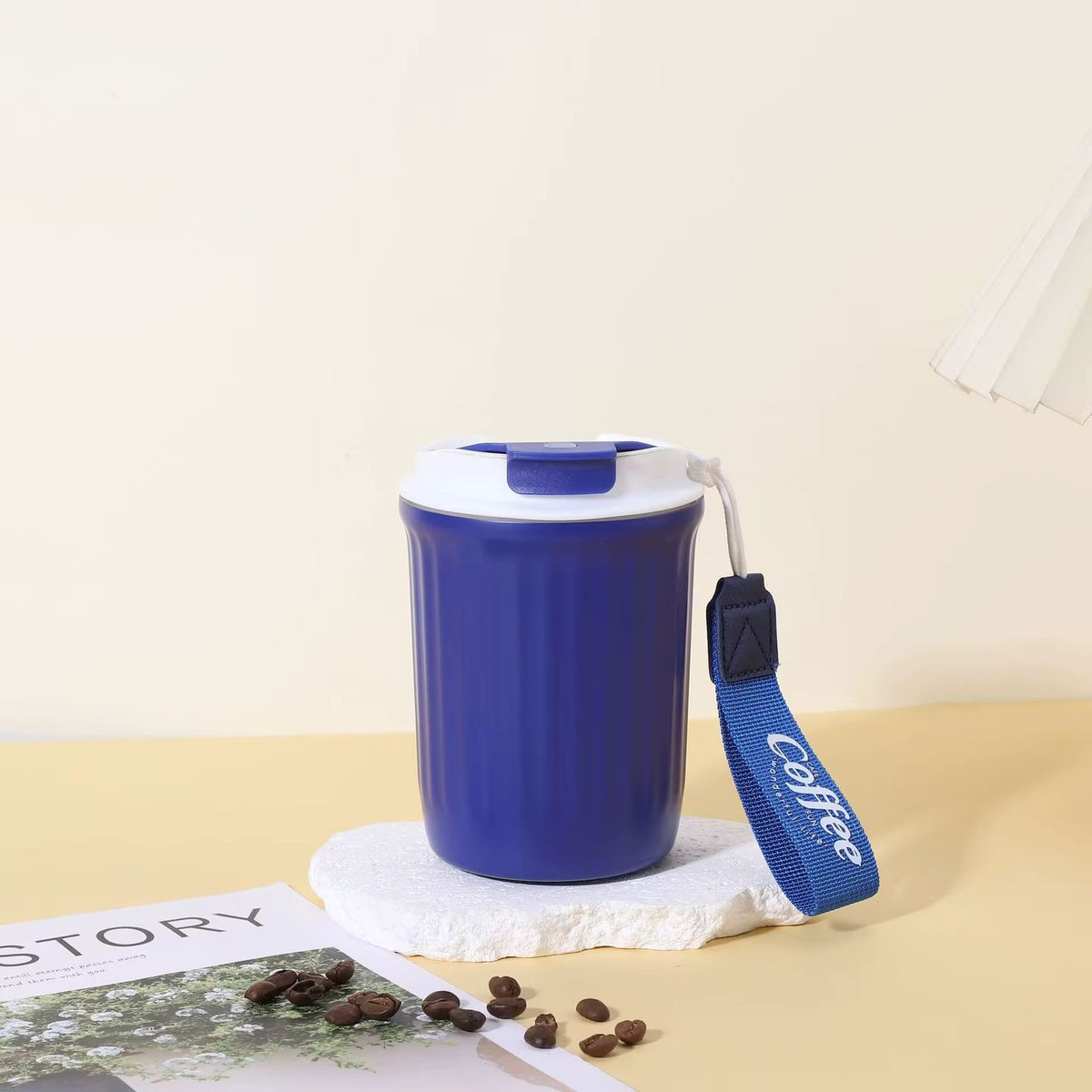 TERMO PEQUEÑO AZUL TIPO CAFE