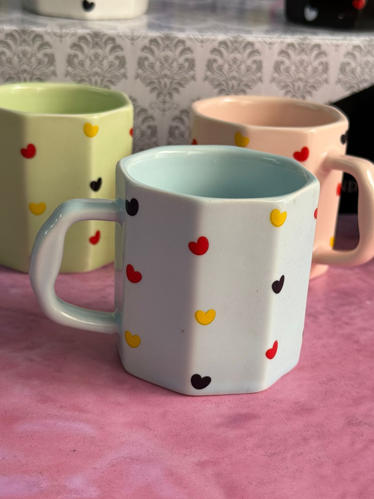 Set de mug de corazones x6