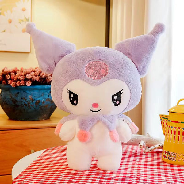 PELUCHE COBIJA KUROMI DE PIE LILA BLANCO