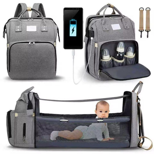 pañalera multifuncional con corral tipo morral