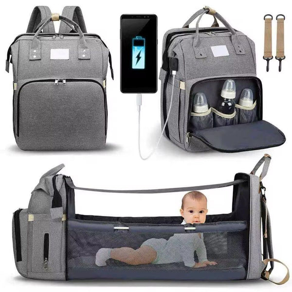 pañalera multifuncional con corral tipo morral