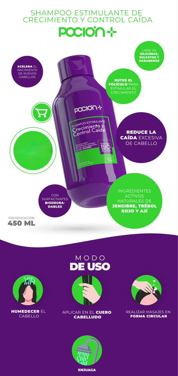 SHAMPOO POCION CONTROL CAIDA Y CRECIMIENTO CJA34