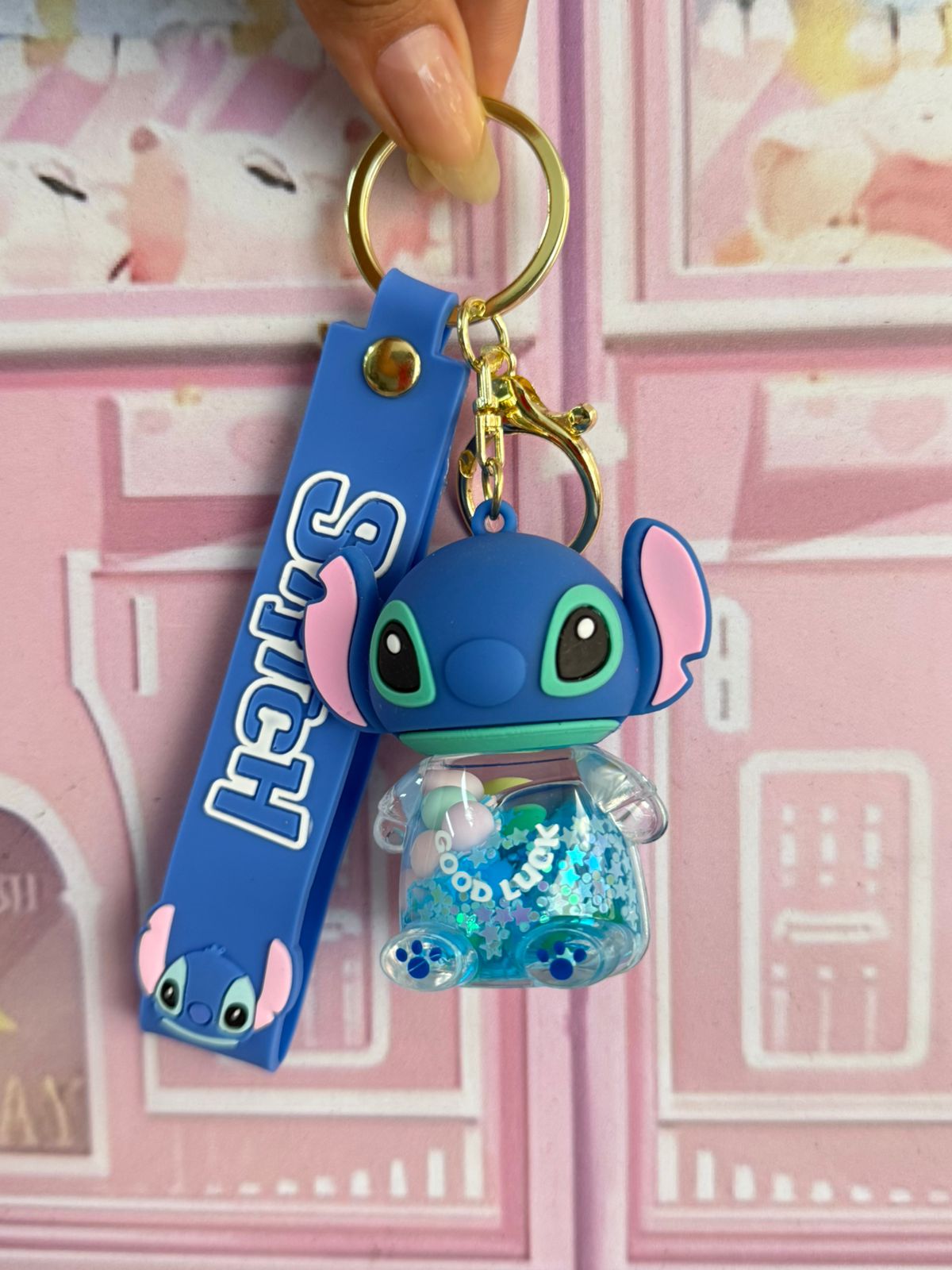 llaveros stitch con liquido