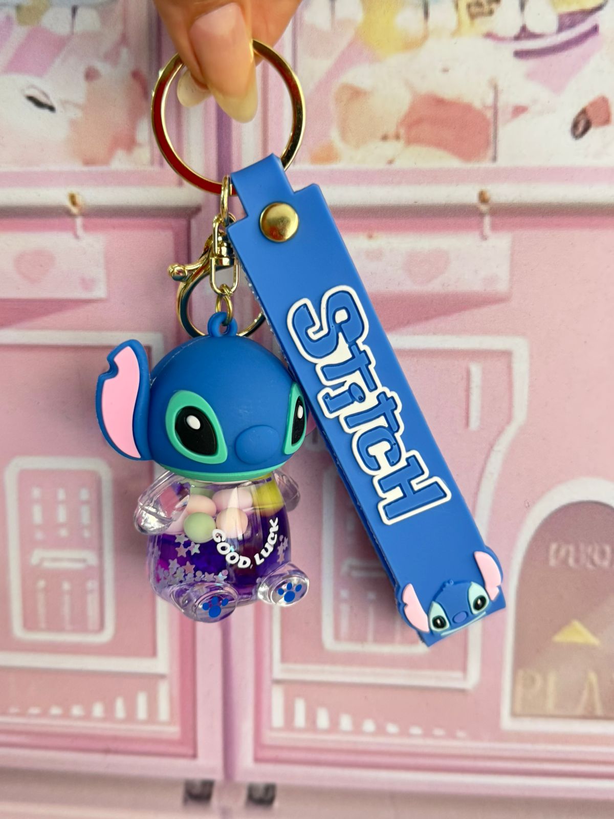 llaveros stitch con liquido
