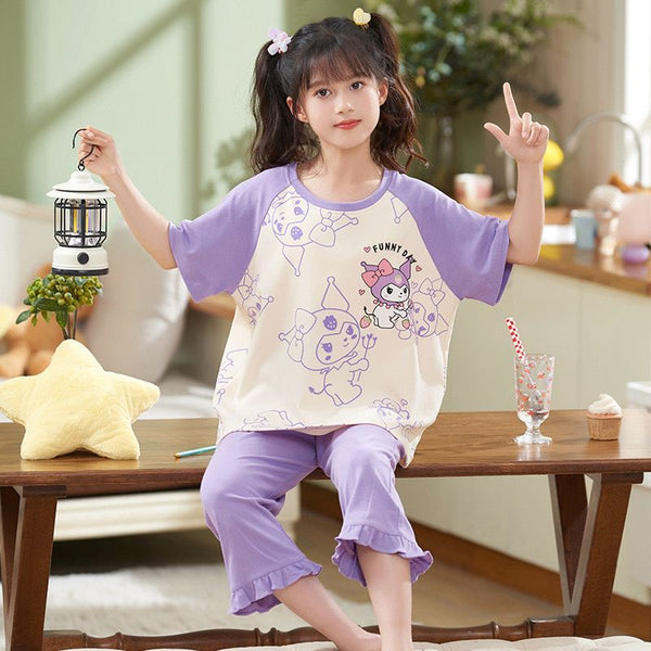 PIJAMA KUROMI BLANCO CON MORADO 3 PIEZAS