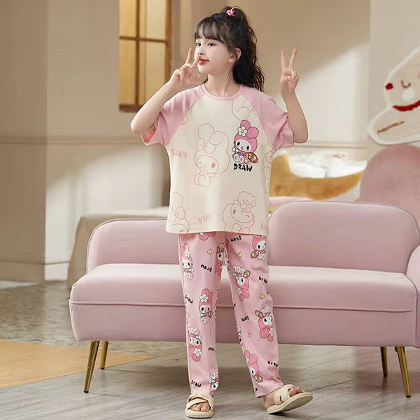 PIJAMA 3 PIEZAS MELODY ROSA CON BLANCO