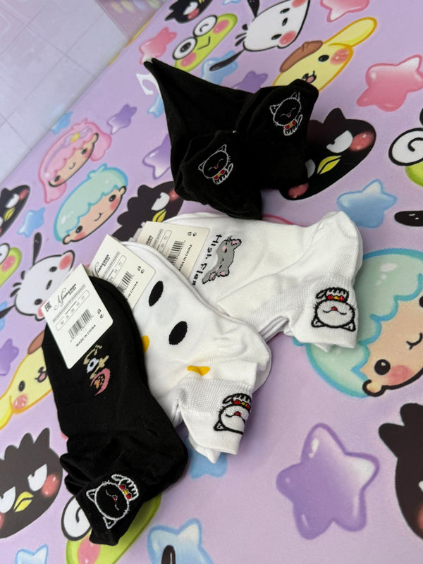MEDIAS BORDADAS X10 PARES GATO NEGRO