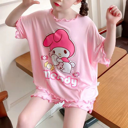 PIJAMA 2 PIEZAS MELODY UNICOLOR  SHORT TALLA 8
