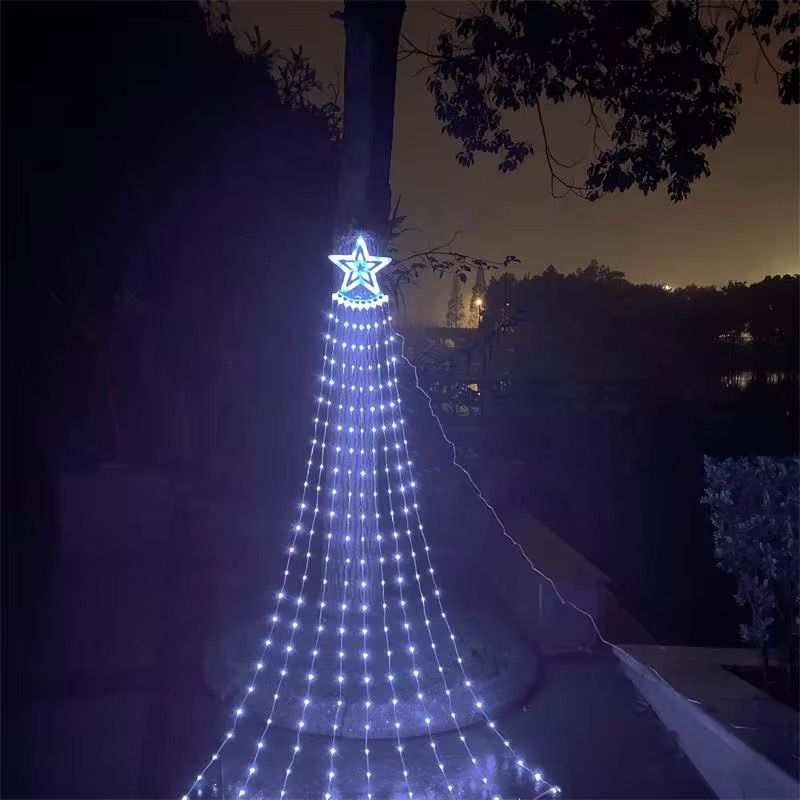 estrella con luces en cascada 3 metros de largo