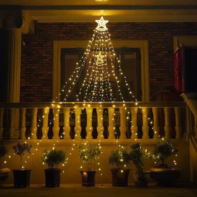 estrella con luces en cascada 3 metros de largo