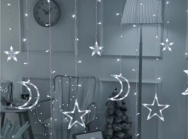 LUZ NAVIDEÑA LUNA Y ESTRELLAS