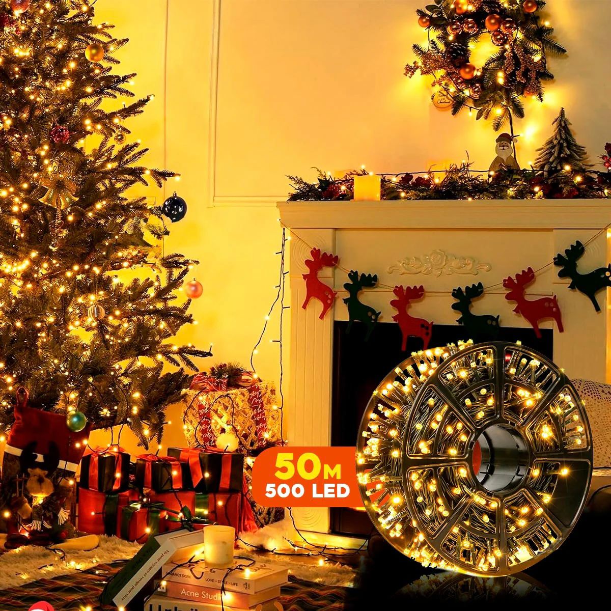 luz navidad lineal x50 metros en rollo