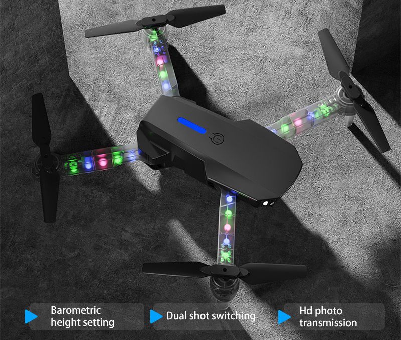 Dron e88 d pro con luces rgb
