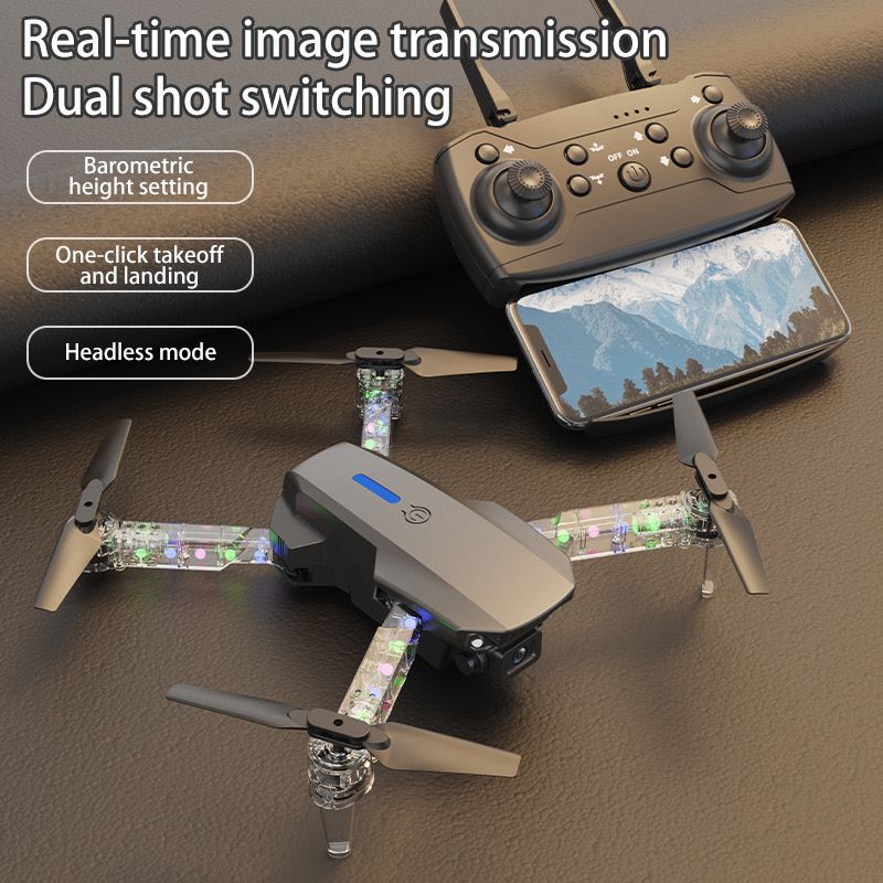 Dron e88 d pro con luces rgb